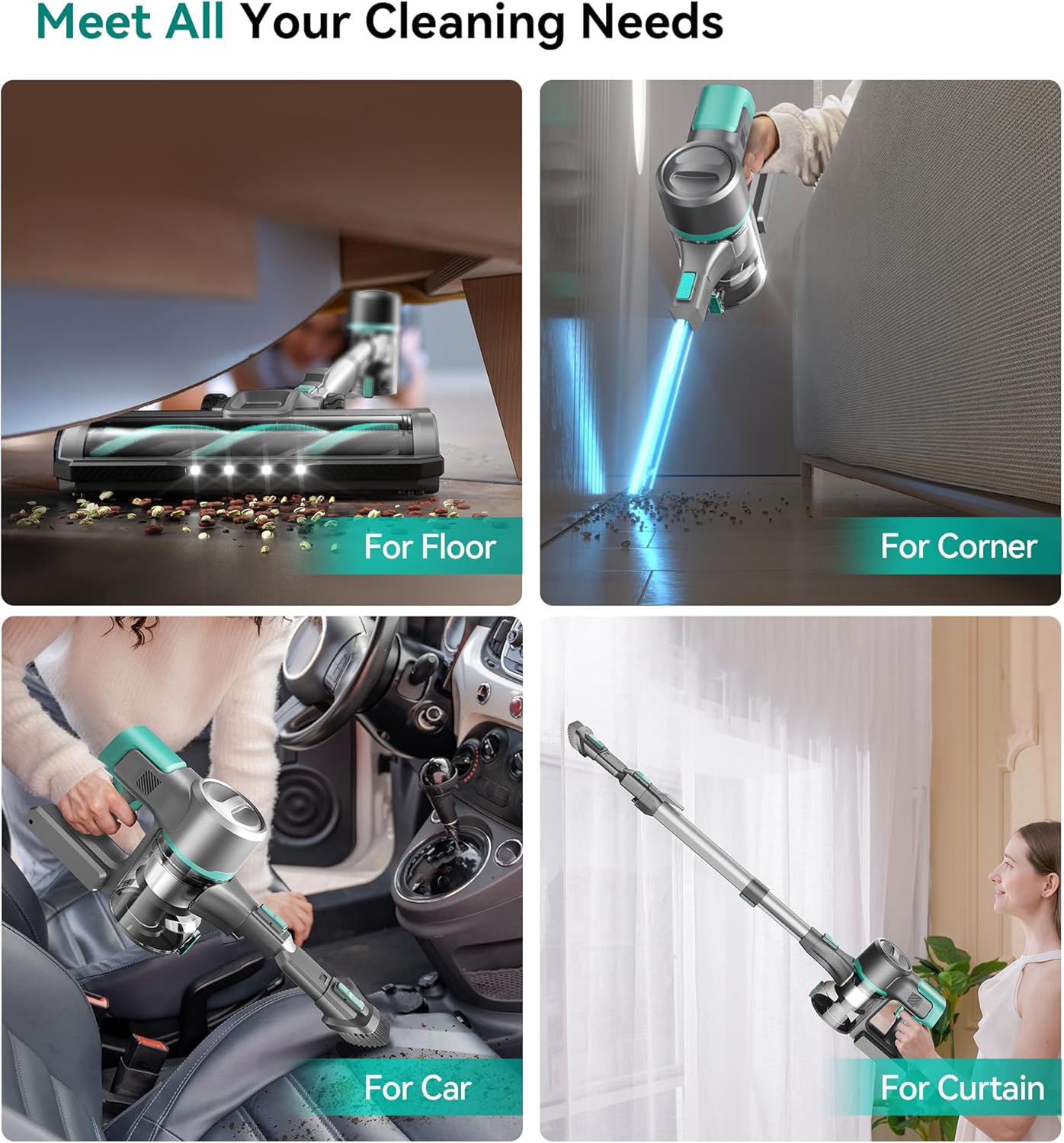 S10K Cordless Vacuum Cleaner - Powerful 55Kpa Suction | Lightweight, Rechargeable, Self-Standing for Home Use