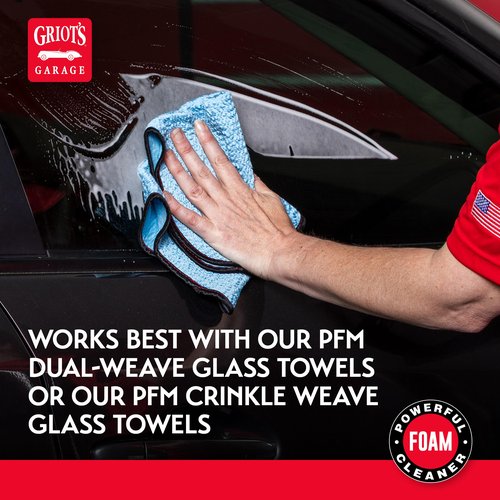 Griot's Garage Foaming Glass Cleaner Spray for Car Window, Windshield, Mirror, Tint Safe, No Streak, Dye and Ammonia-Free Formula, 22 Oz, 10891