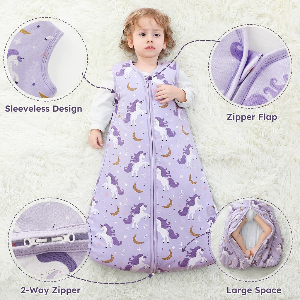 Yoofoss Baby Sleep Sack - 100% Organic Cotton Wearable Blanket for 6-12 Months | TOG 2.5, Warm & Comfy