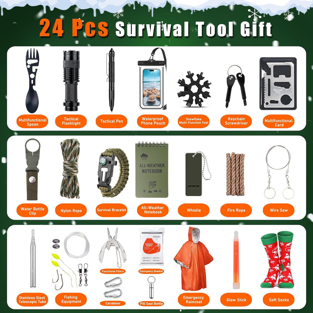 Skiennix Survival Kit - Ultimate Christmas Gift for Teens, Men & Outdoor Adventurers | Perfect for Campers & Hunters