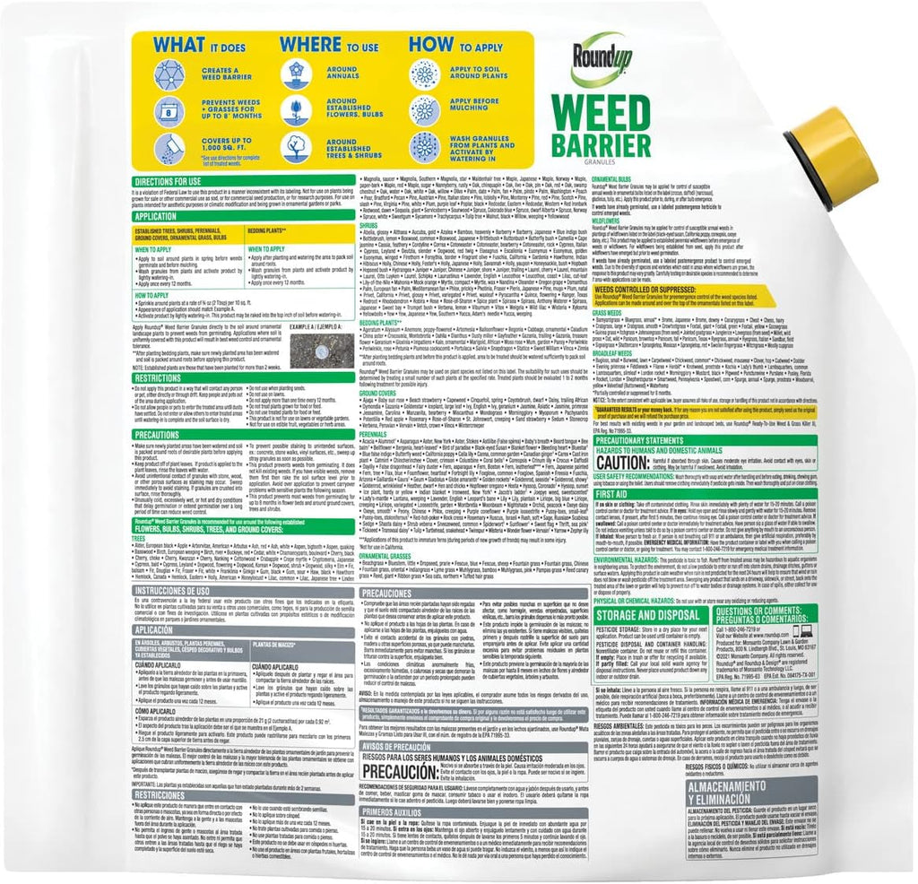 Roundup Weed Barrier Granules - Effective Weed Prevention Solution | 5.37 lbs