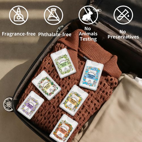 STREALE Travel Size Toilet Spray 6-Pack, Travel Essentials Toiletries, Pocket Size Pre-Poo Spray, Bathroom Odor Deodorizer, Up to 240 Uses, 6 Refreshing Scents (6-Pack, Citrus)