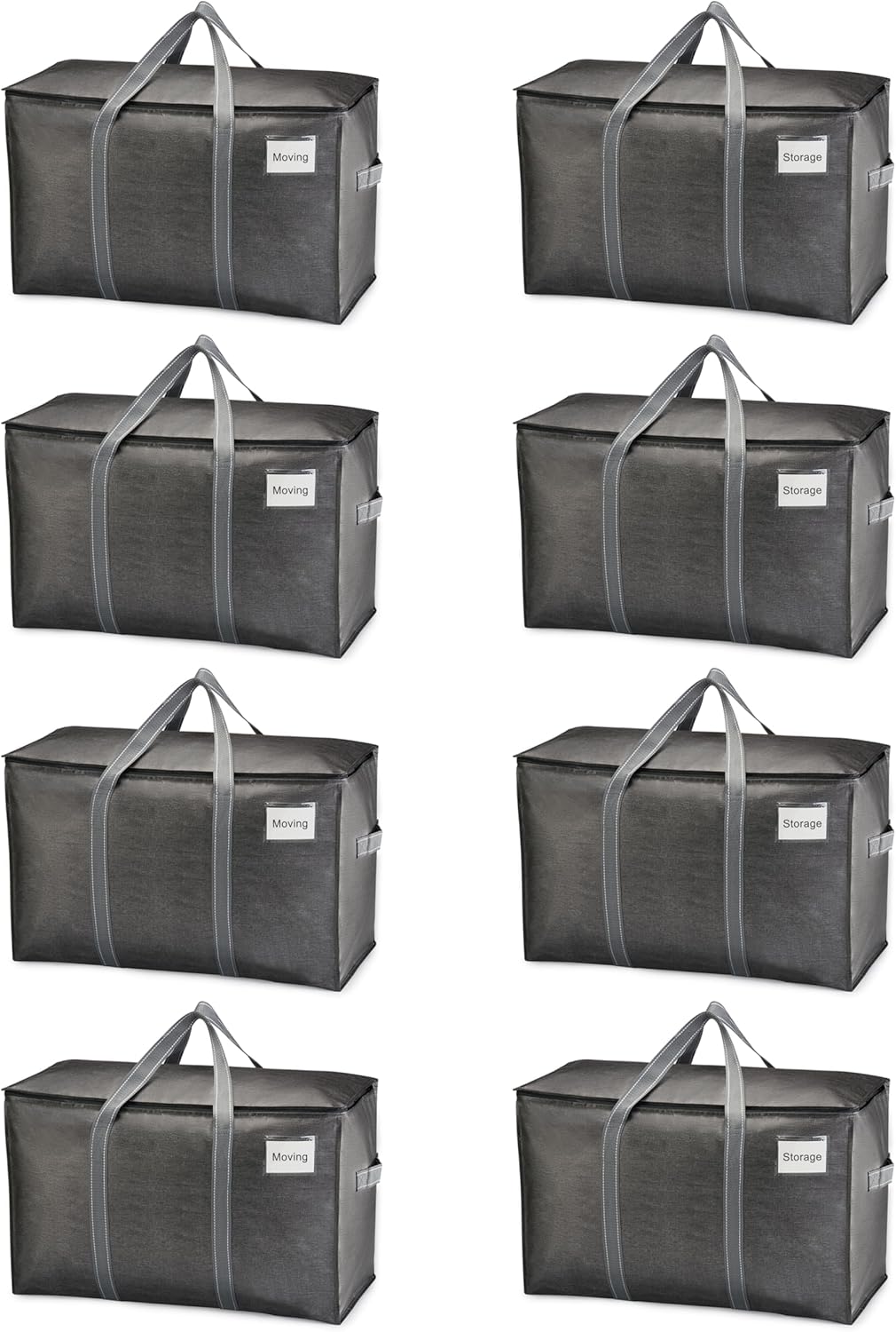 VENO Heavy Duty Moving Bags - Extra Large Reusable Storage Solution with Reinforced Handles & Strong Zippers | 8 Pack
