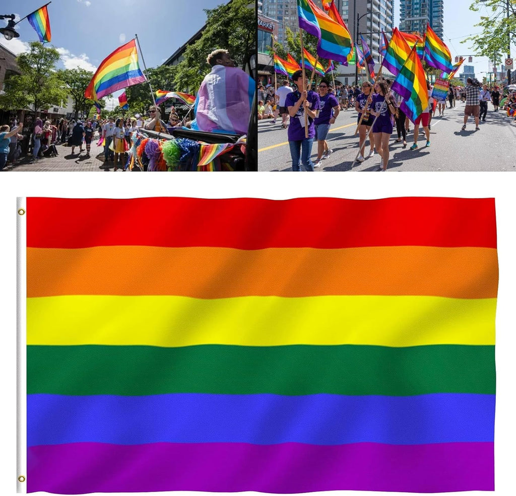 Rainbow Flags | Gay Pride LGBT Flag - Durable 3x5 Foot Polyester Banner for Parades & Outdoor Events