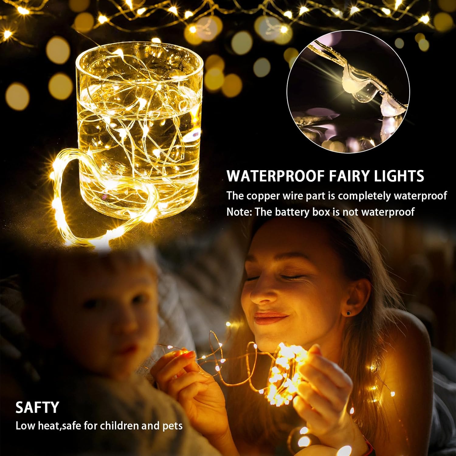 Skiennix 20 LED Fairy Lights - 7Ft Waterproof Twinkle String Lights for Weddings & Parties | Warm White