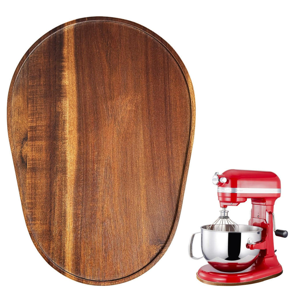 Acacia Wood Mixer Slider Mat for Kitchen Aid 5-8 Qt Tilt-Head Stand Mixer Kitchen Appliance Slider Tray Countertop Storage Attachments