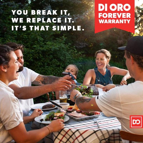 DI ORO Silicone Spatula Set - Heat-Resistant Rubber Kitchen Spatulas for Baking & Cooking - 600°F, BPA Free, Dishwasher Safe (3pc, Black)