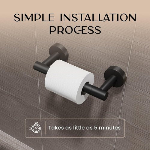 Day Moon™ Toilet Paper Holder - Modern Wall-Mounted Design - Classic Black - 1 Pack
