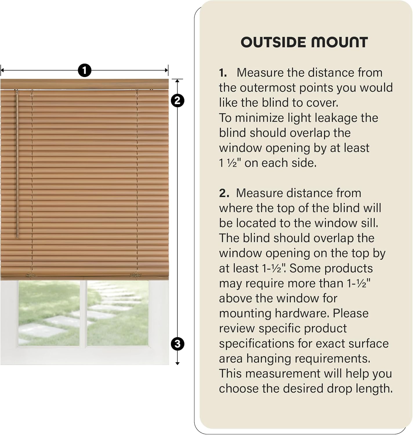 Achim Home Decor Cordless Mini Blinds - Light Filtering, 30" W x 64" L, 1" Slat Size - Alabaster