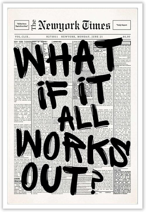 Drimiler Retro Black And White Newspaper Poster - Positive Affirming Quote Canvas Wall Art | 16x24in Unframed