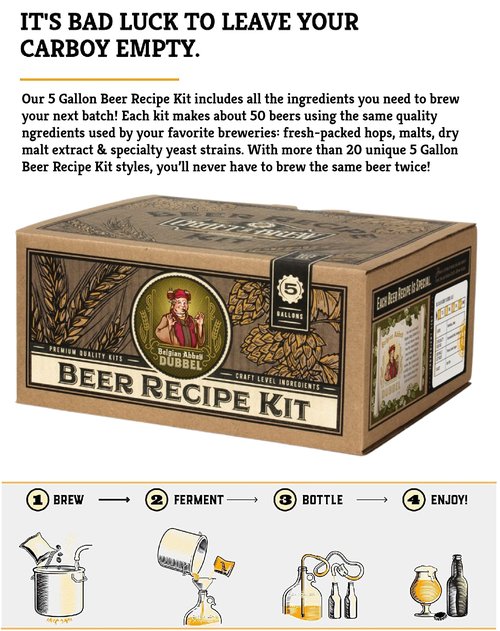 Craft a Brew - Beer Recipe Kit - Belgian Abbey Dubbel - Home Brewing Ingredient Refill - Beer Making Supplies - Includes Hops, Yeast, Malts, Extracts - 5 Gallons