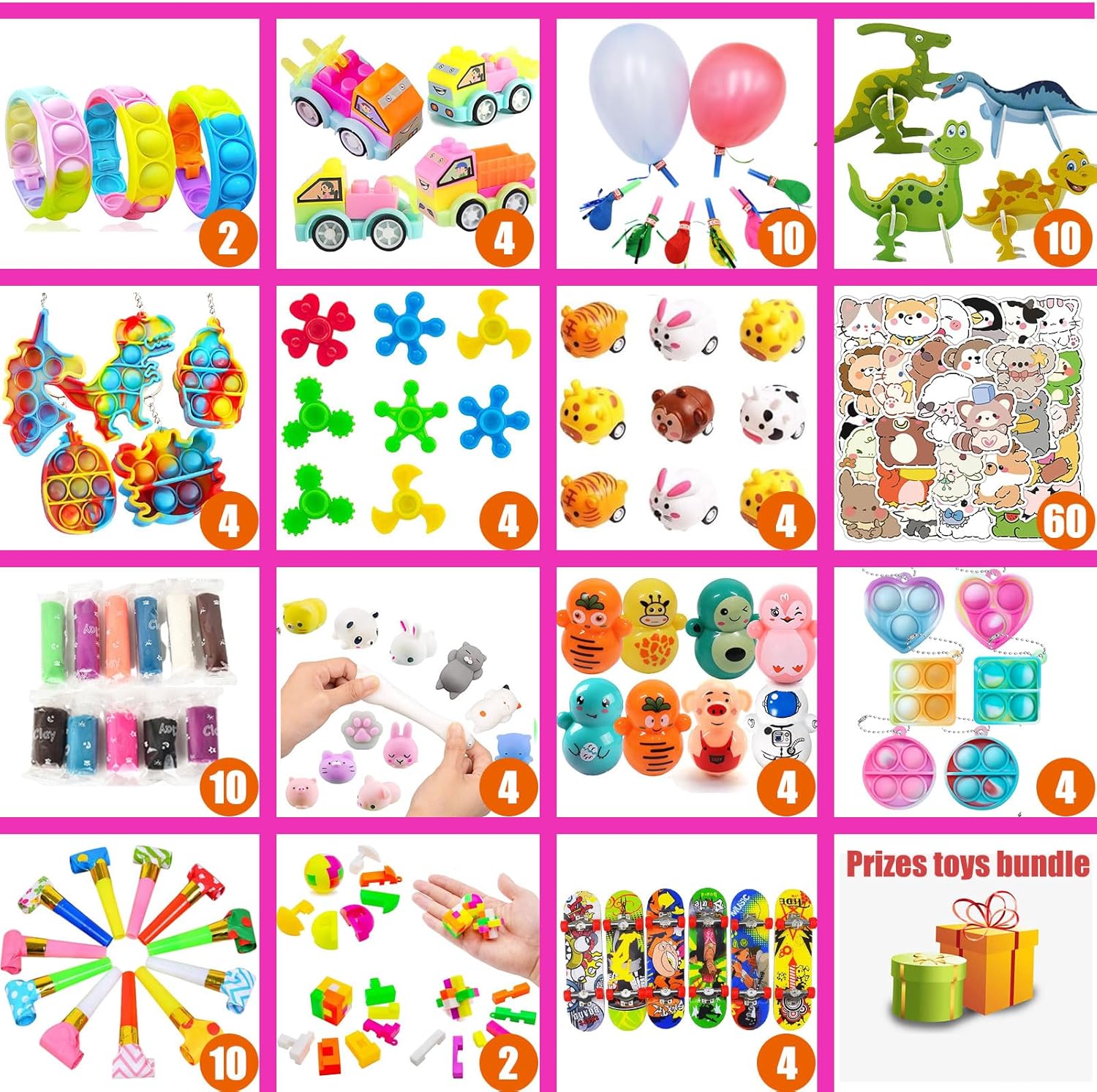 Skiennix 136 Pcs Kids Party Favors - 5-in-1 Classroom Prize Box for Ages 4-10 | Fun Carnival Treasure Box Fillers