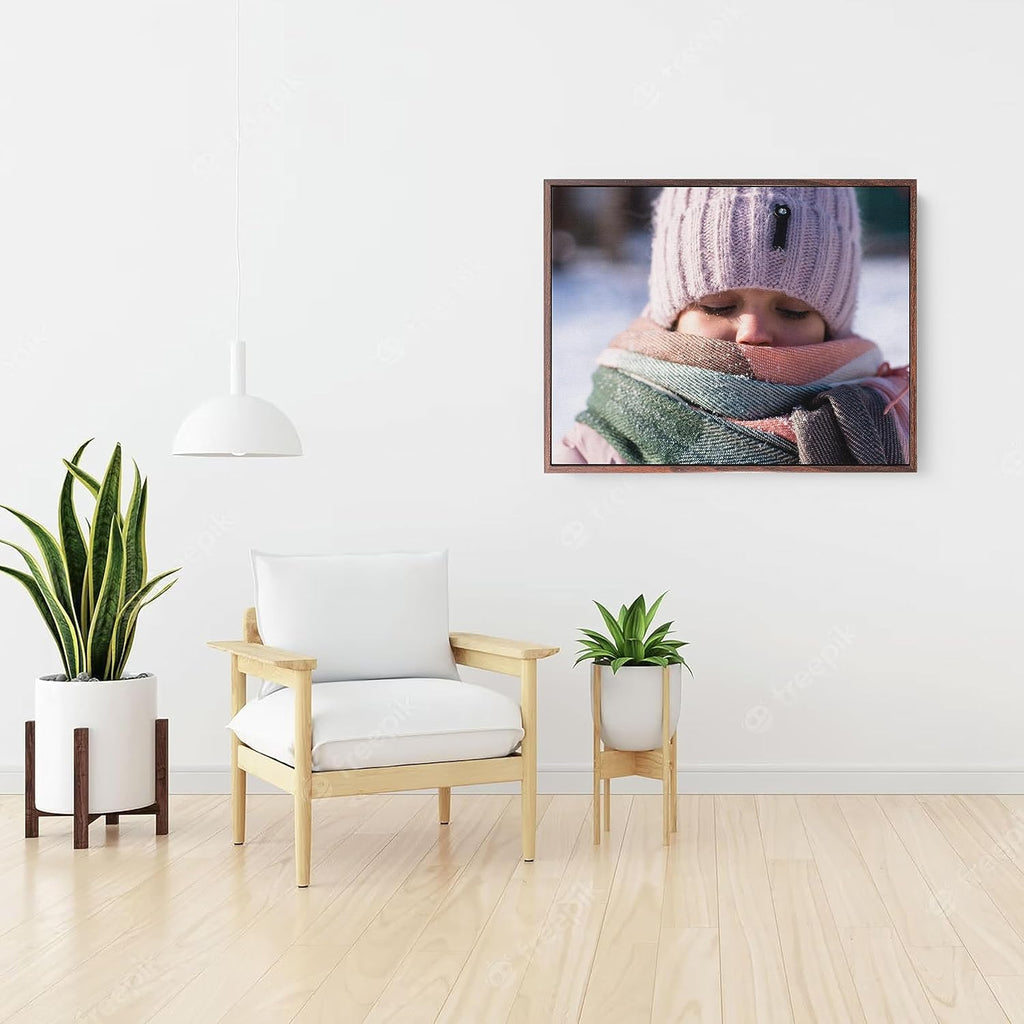P&L ART. Personalized Custom Canvas Prints: Photo On Canvas Transform Your Photos into Stunning Framed Wall Art Digitally Printed Photo To Canvas Ideal for Home Decor Gifts Keepsakes Walnut 16X20