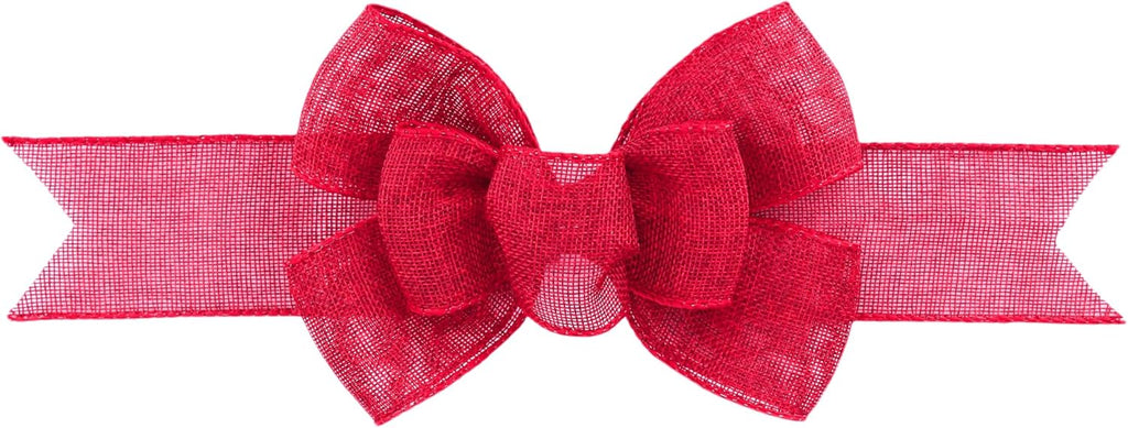 Meseey Hot Pink Burlap Christmas Bows - Handmade Large Bows for Wreaths & Holiday Decor | 2 Pcs Set