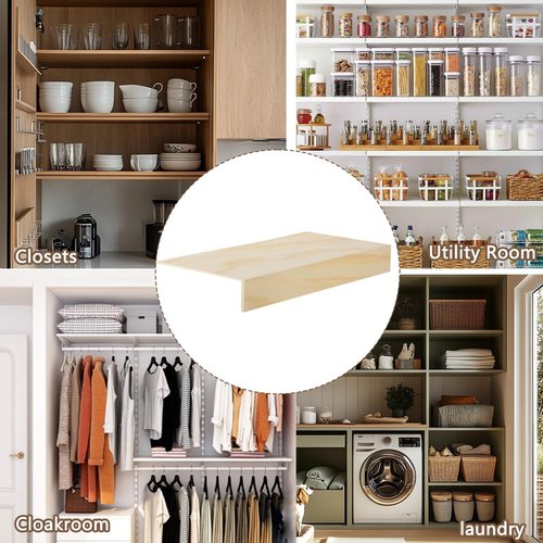 5 Pack Wooden Shelf Covers 24 x 16 Inch,Wire Rack Covers for Pantry Wood Shelf Liners-0.25 inch Thick,Weight Removable Wood Shelf Covering for Closet Kitchen Pantry Bathroom Office