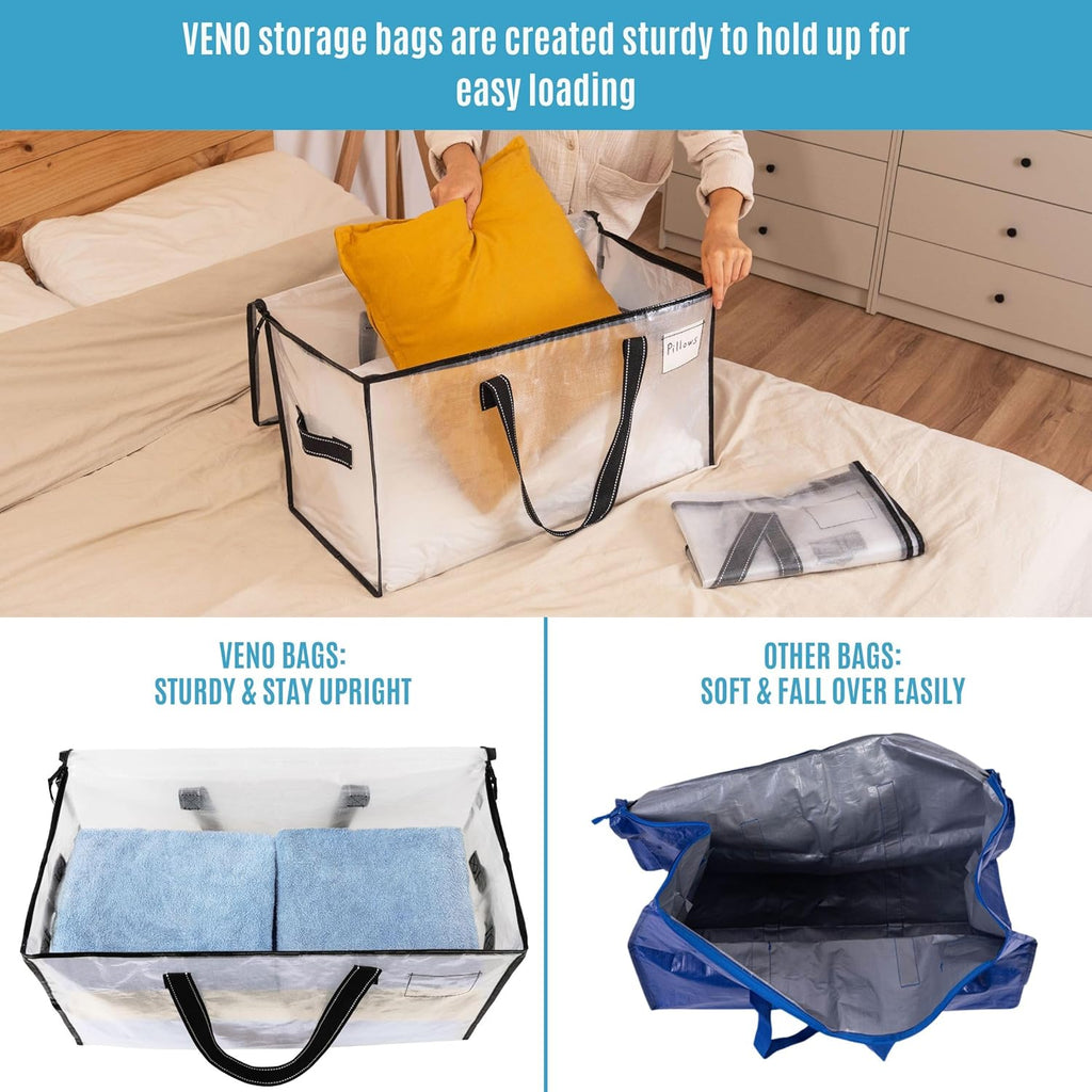 VENO Christmas Wreath, Tree & Wrapping Paper Storage Bags - 8 Pack Multi-Use Set for Easy Holiday Organization
