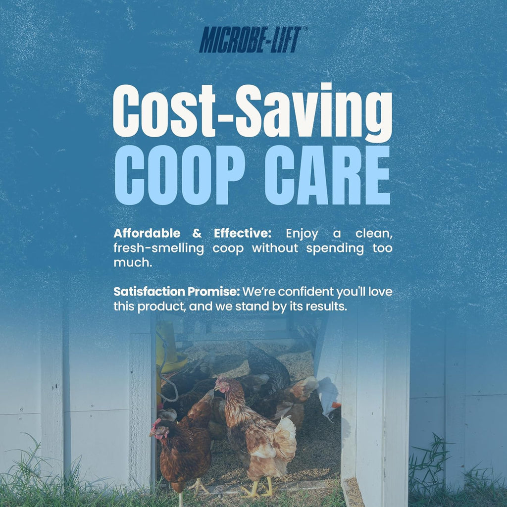 Microbe-Lift Chicken Coop Cleaner & Deodorizer - Natural 32 oz Solution for Clean Poultry Spaces