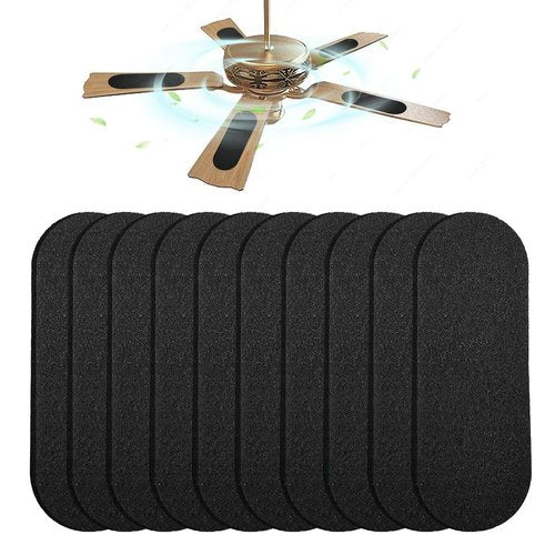 Ceiling Fan Filters for Blades 10 Pcs Activated Carbon Air Filter Easy-Stick Ceiling Fan Blade Filter for Home Office Common Household Contaminants All Fan Blades