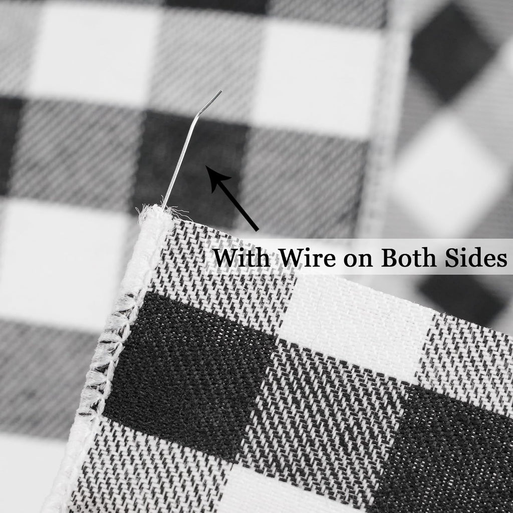 MEEDEE Buffalo Plaid Ribbon - 2.5 Inch Wide, 10 Yards of Wired Polyester for Crafts & Decorations