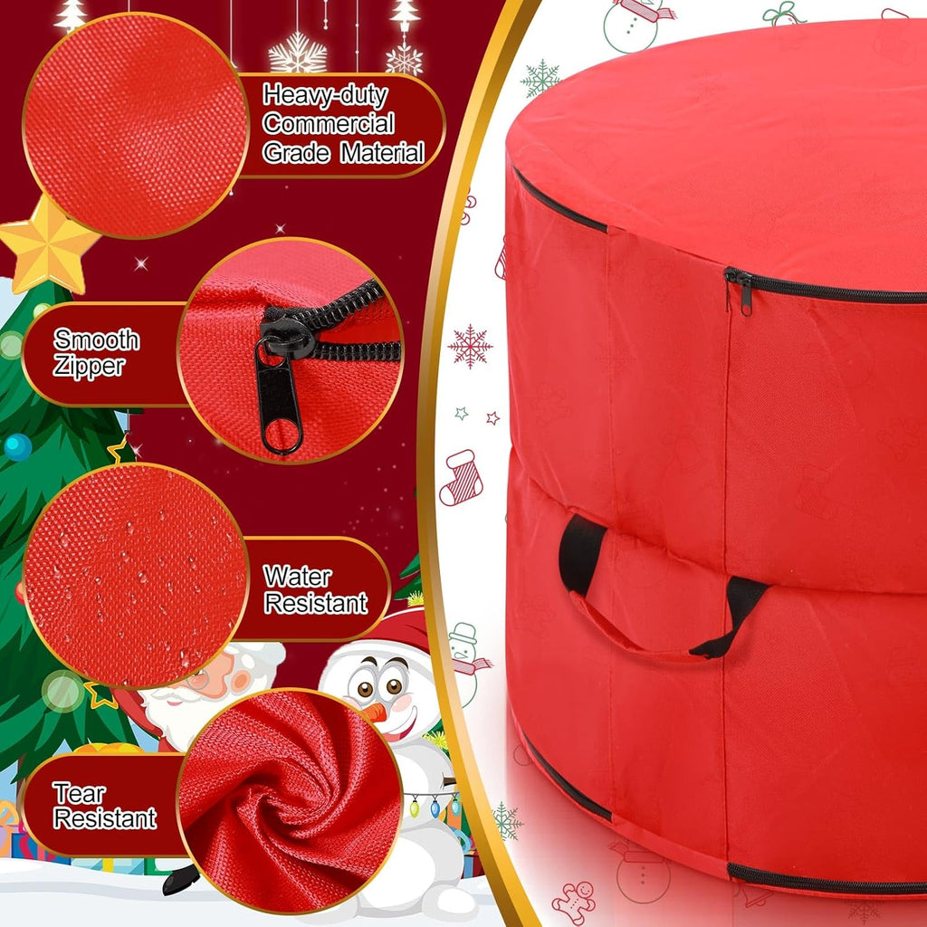 Regine Switzerland 26" Extra Large Double-Sided Christmas Wreath Storage Bag - Waterproof & Heavy Duty