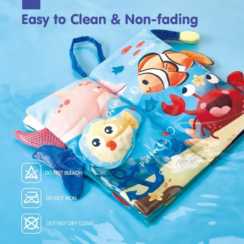 Hahaland Baby Toys - Crinkle Books for Babies 0-6 Months | Soft Cloth Sensory Touch 2-Pack