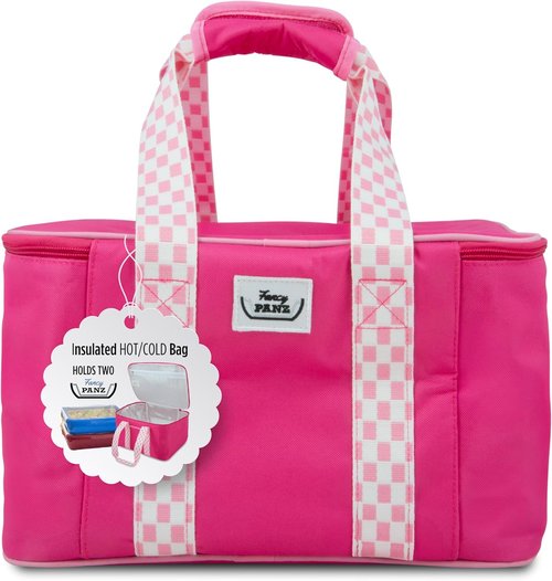 Fancy Panz - Pink Insulated Casserole Carrier Bag - Keeps Food Hot or Cold - 2 Pocket Design