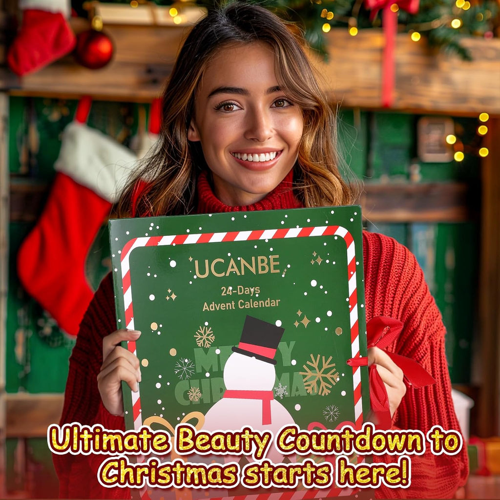 UCANBE Makeup Advent Calendar 2025 - 24-Piece Holiday Gift Set for Women & Teens | Beauty Surprises