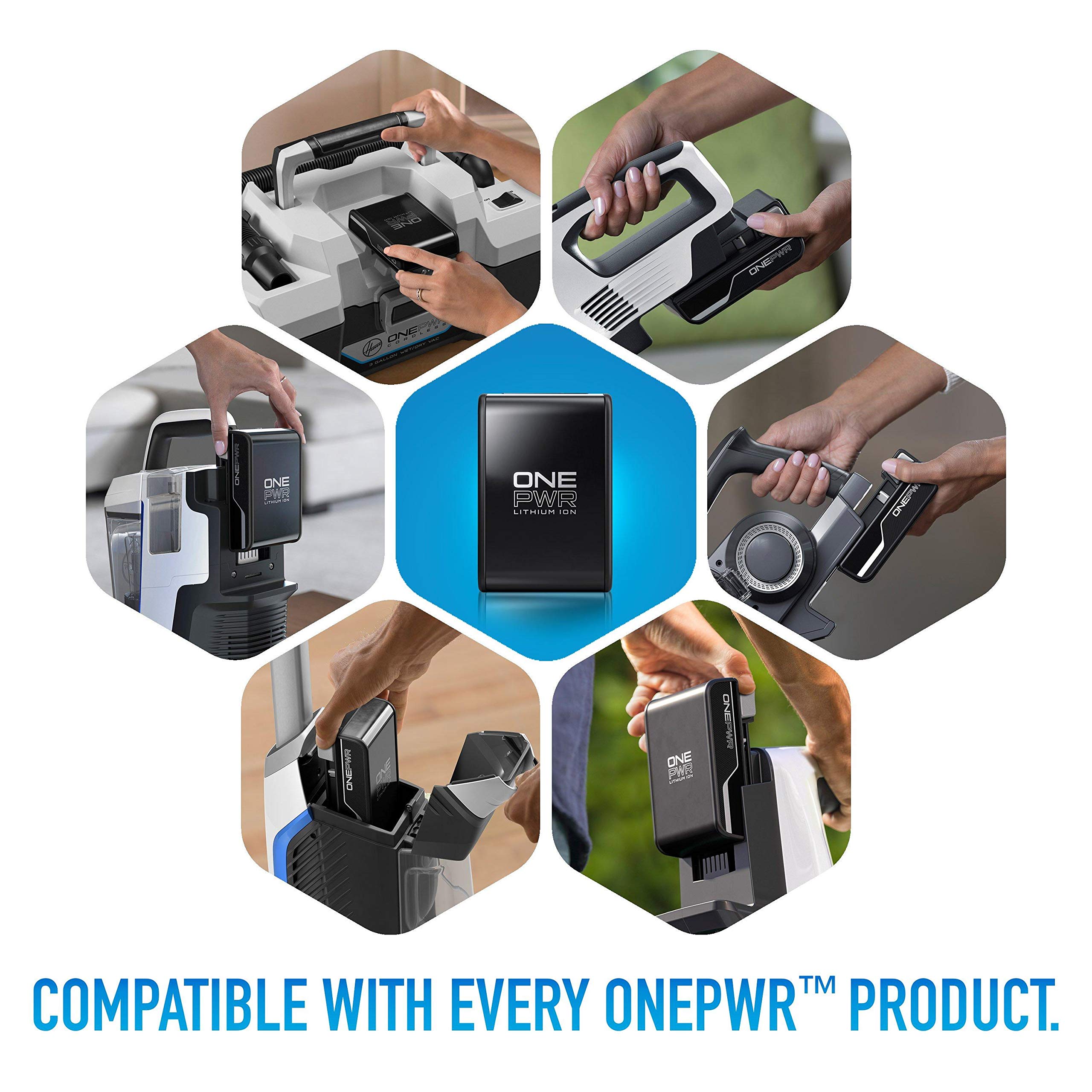 Hoover ONEPWR 4.0 Ah Max Lithium Ion Battery, Replacement Battery for Hoover ONEPWR Products, 2X Longer Runtime, Charge Status Lights, Long-Lasting Convenience