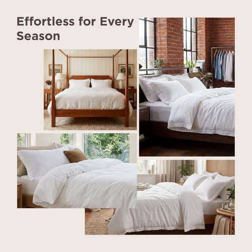 Bedsure Duvet Cover - Ultra Soft Prewashed Cotton-Like Polyester | Full Size 80x90 Inches, White