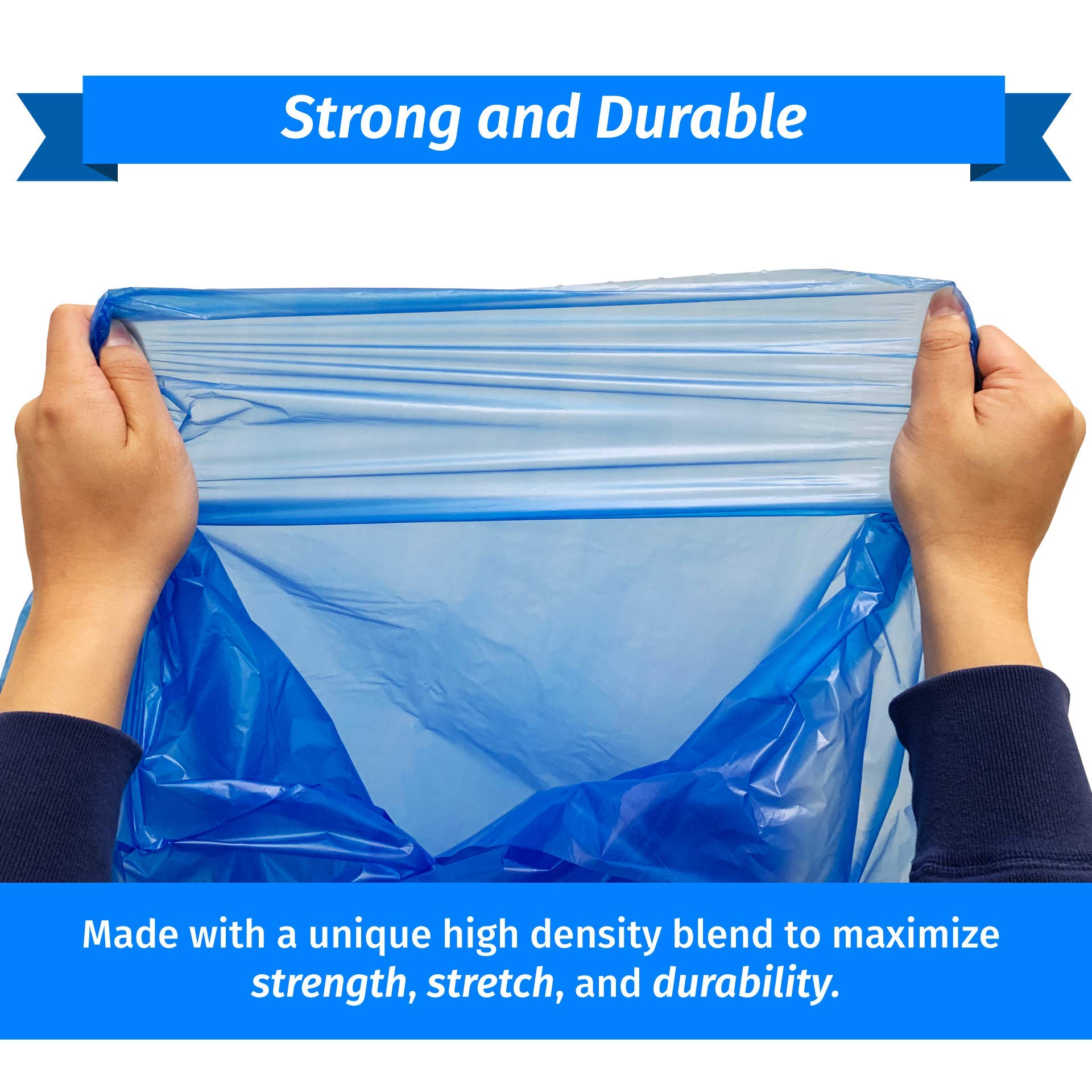 Reli. SuperValue 33 Gallon Recycling Bags (120 Count) Made in the USA - Blue Trash Bags, 30-33 Gallon | Recycling, Garbage | 33Gal with 30Gal - 35Gal Capacity