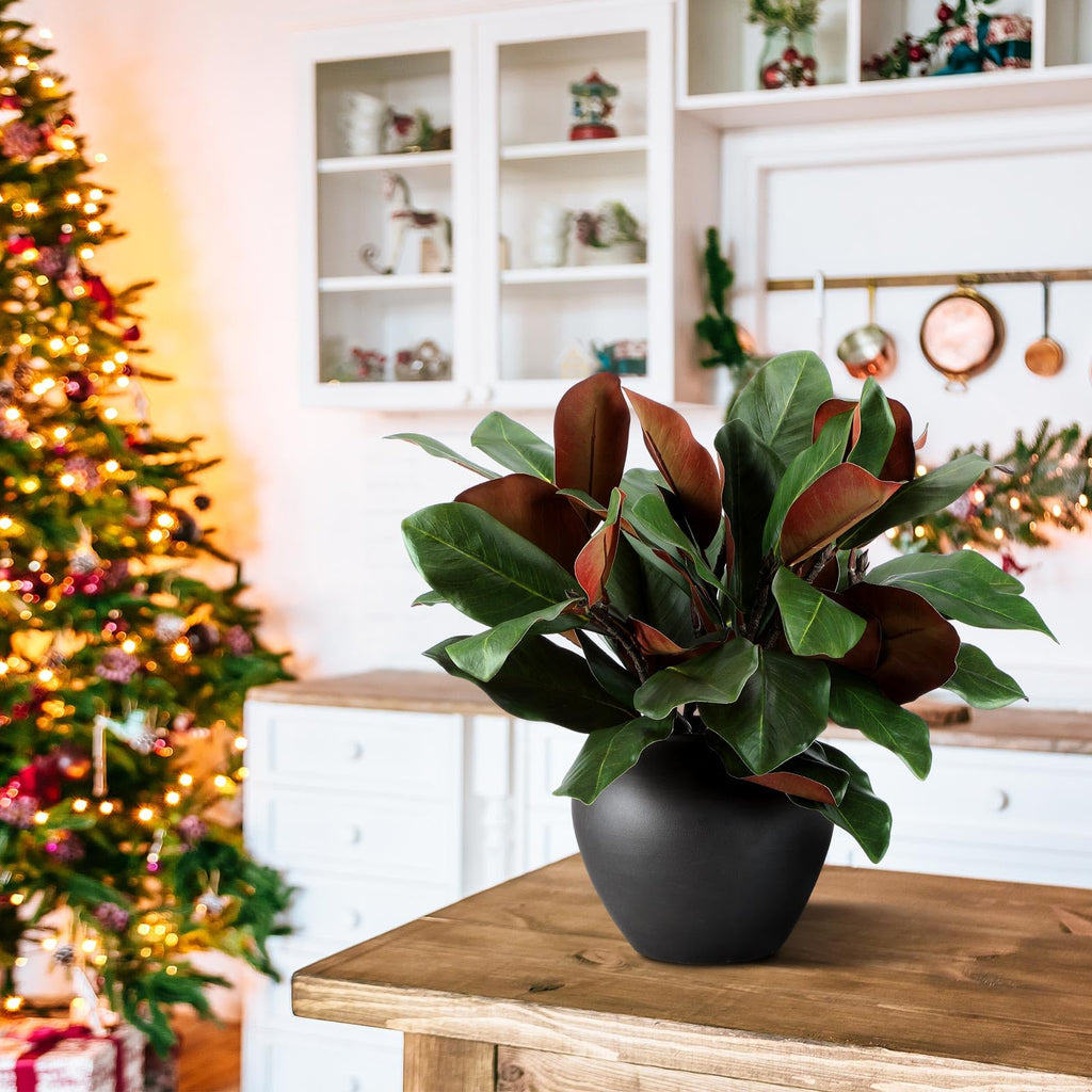 Thiccywoov 6 Pcs Magnolia Artificial Leaves Branches 3D Magnolia Pick Faux Stems Twigs Realistic Touch Faux Greenery Table Centerpiece for Spring Vase Filling Farmhouse Home Office (Green,18 Inch)