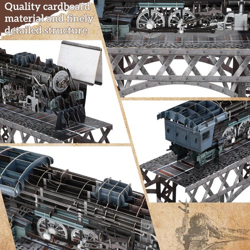 Teling 3D Pop Up Birthday Card for Men Unique Railway Vintage Train Card with Envelope Anniversary Birthday Day Gifts for Husband,Dad, Grandad, Men, Boyfriend, Adults 5" x 7.3"