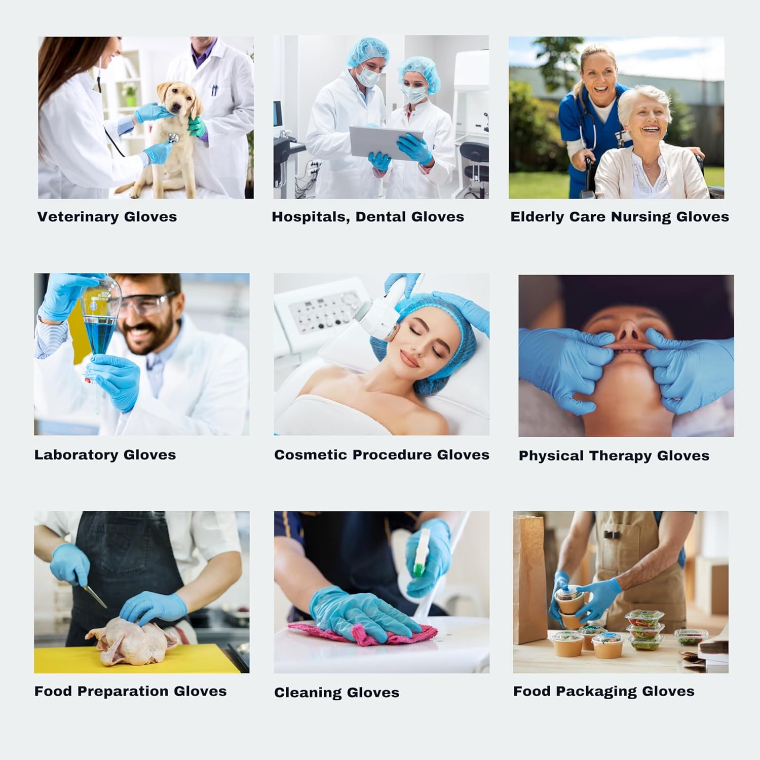 Nitrile Disposable Gloves - Latex-Free, Powder-Free, Food Grade for Lab & Cleaning | 3-6 MIL (Box)
