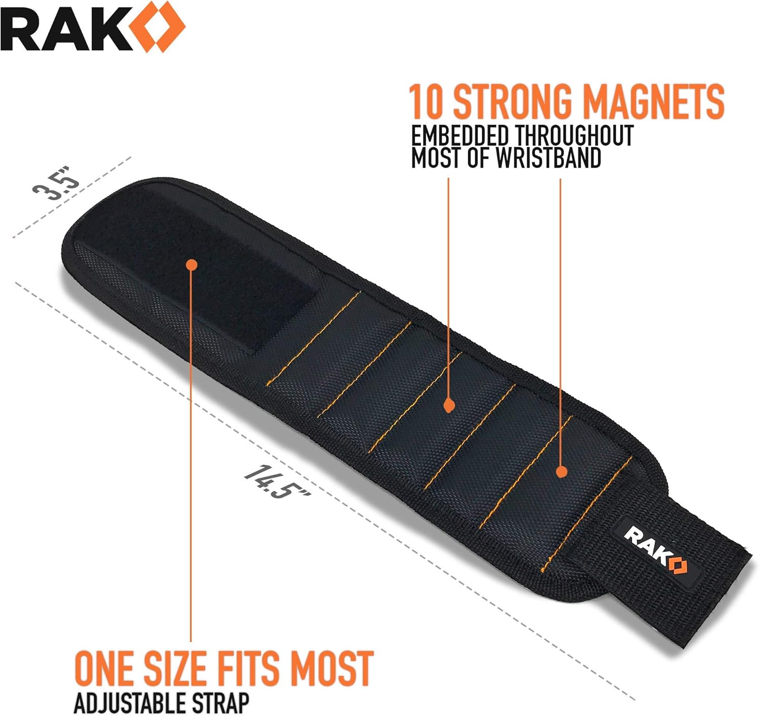 RAK Magnetic Wristband for Tools - Premium Tool Holder with Powerful Magnets | Ideal Gift for Dads, Handyman