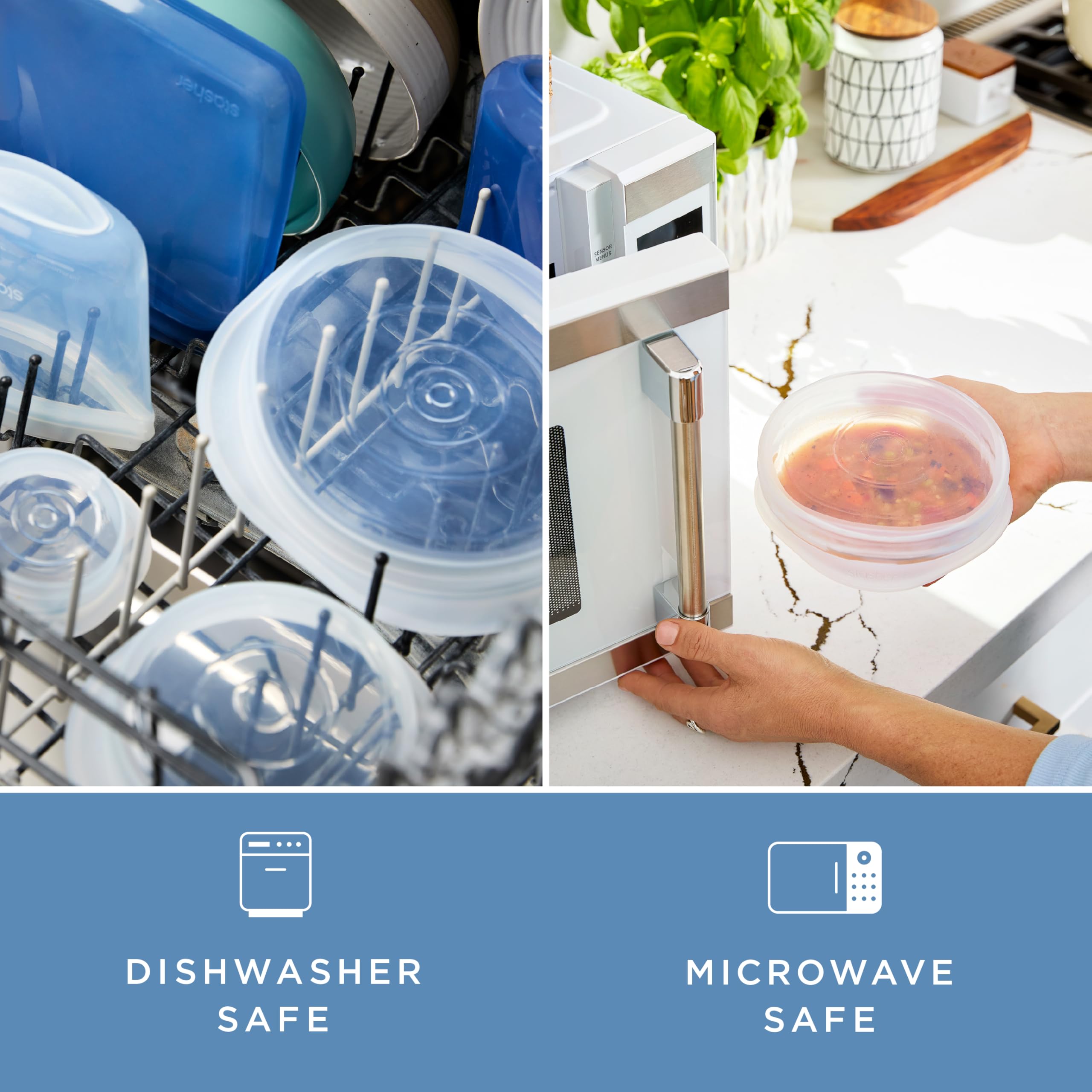 Stasher Premium Reusable Silicone Stretch Lids, Clear, 3pk of 9” Lids, Airtight Seal, Food Container Covers, BPA Free, Leak-free, Dishwasher Safe, Microwave Safe, Eco-Friendly