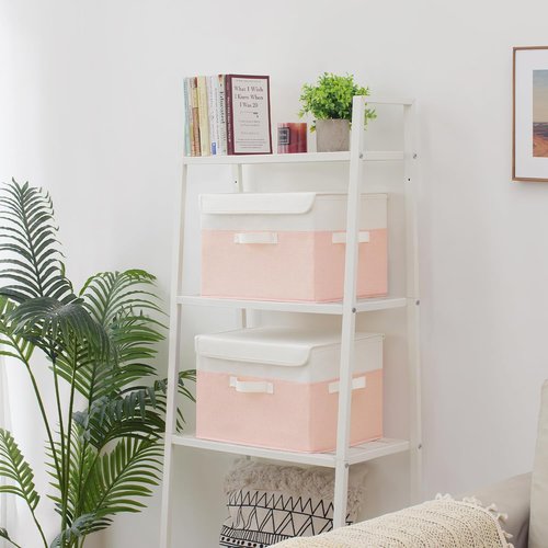 Granny Says Storage Baskets - Decorative Foldable Storage Boxes with Lids | Pink 2-Pack for Closet Organization