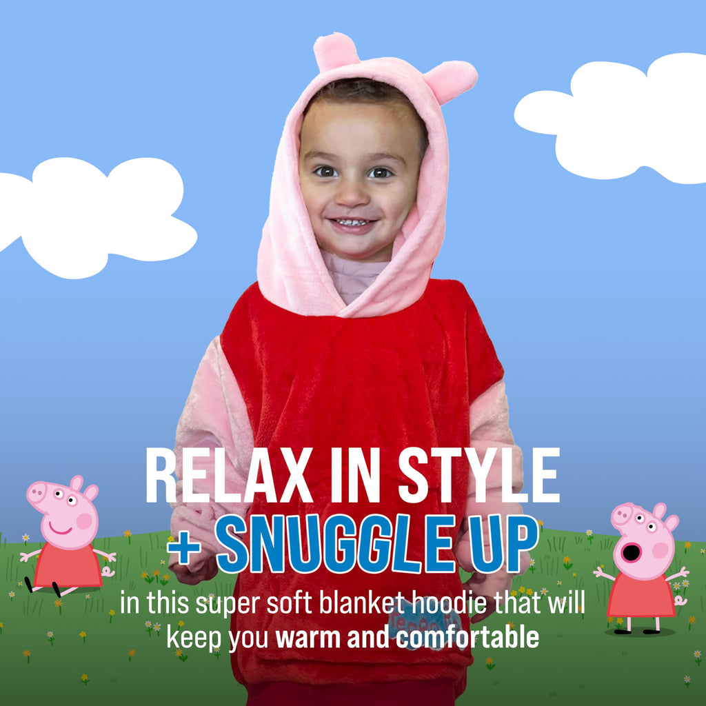 Plushible Peppa Pig Wearable Blanket Hoodie for Adults, Kids, and Toddlers, Cozy Snuggle Wrap, Pillow & Longsleeve Sweatshirt - Toddler