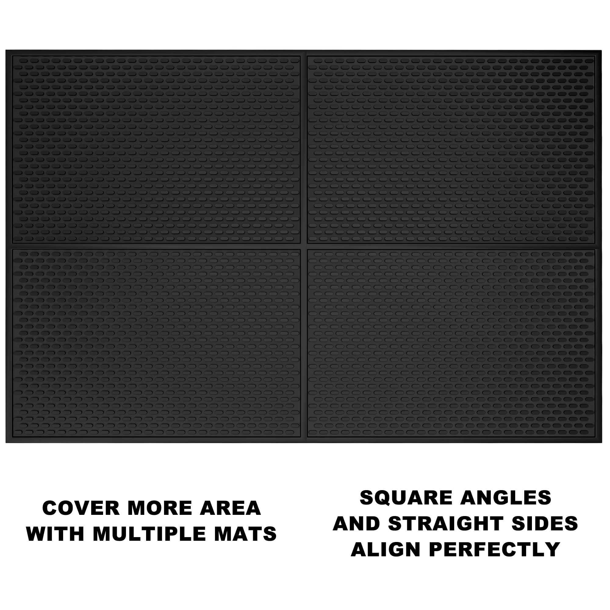AXIESO 2 Pack Silicone Bar Mat - 1/2 Inch Thick Heat-Resistant and Food Safe Drip Mat - Spill Mats for Counter Top - Kitchen Service Mat, Coffee Bar, Restaurant - Drying Mat - 18 x 12 Inches