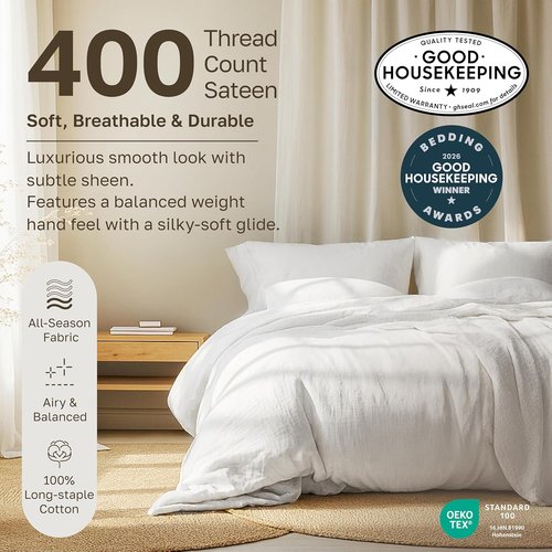 California Design Den Queen Sheet Set - 100% Soft Cotton, 400 Thread Count, Deep Pockets - Ivory