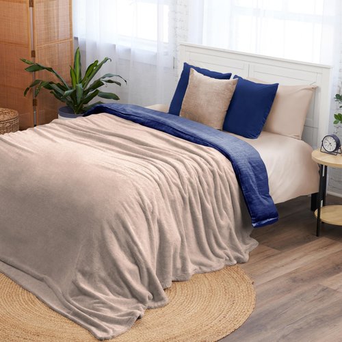 NORTHWEST Ashford Home Cozy Warmwell Blanket Moonlight Taupe King Size 108 x 90 inches