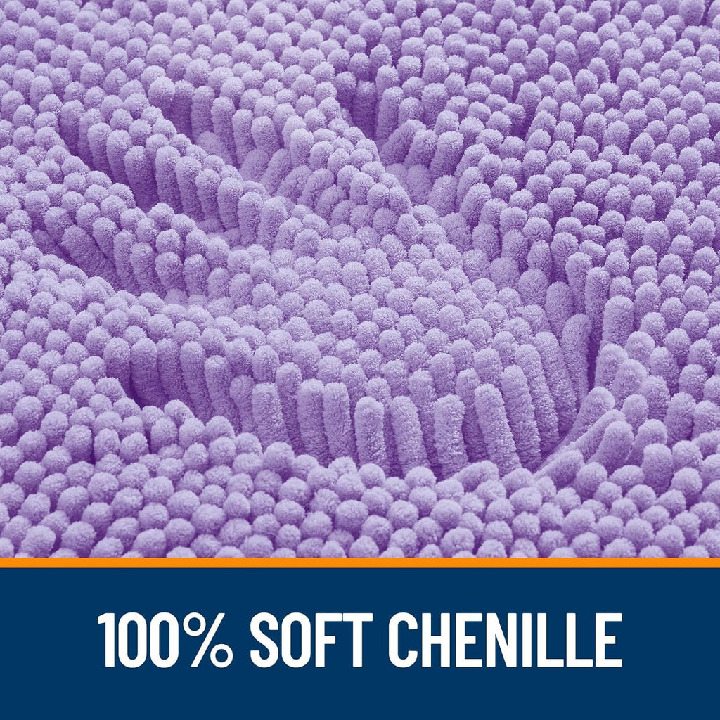 OLANLY Large Bath Rugs - Extra Soft Chenille with Quick-Dry Rubber Backing | 40x32 Lavender