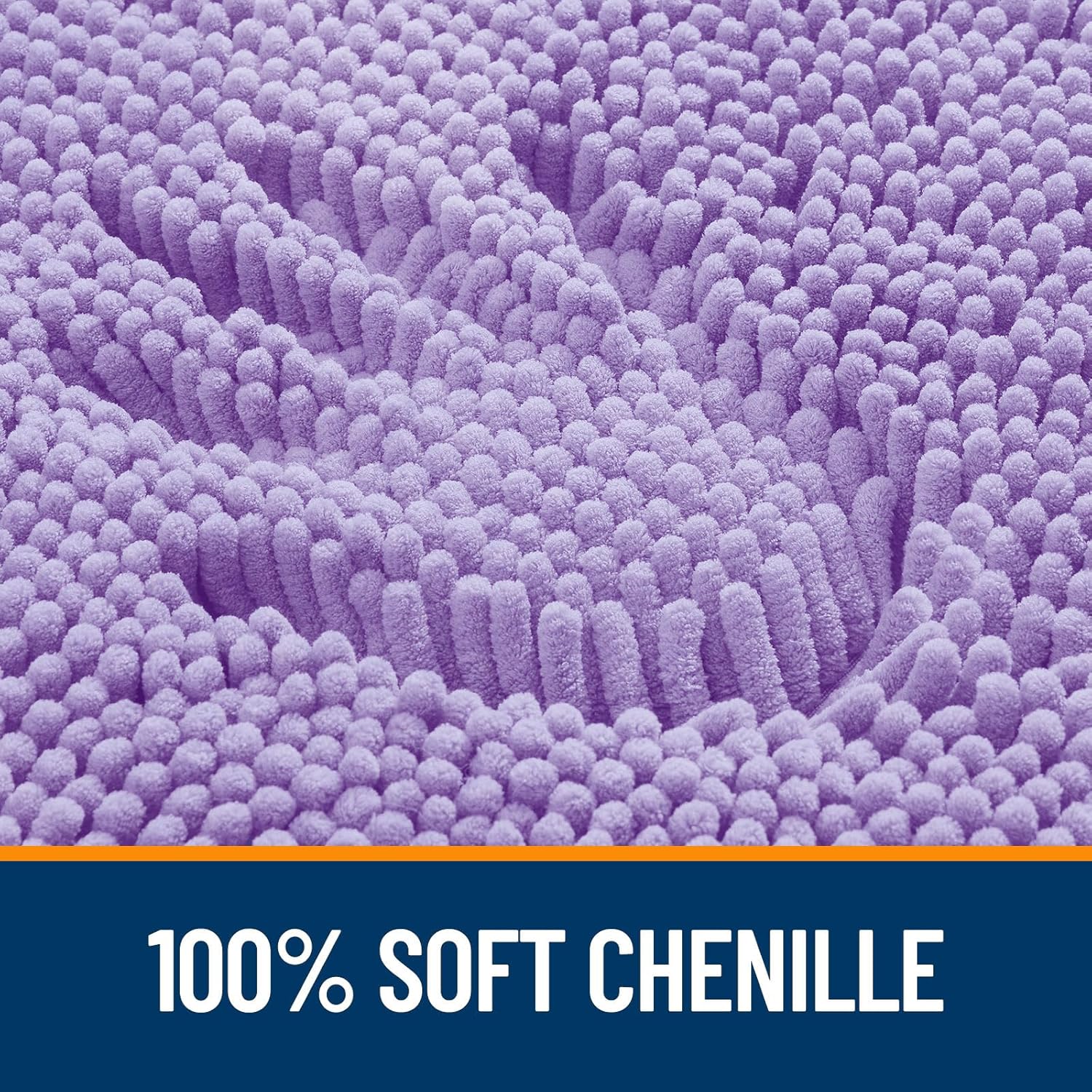 OLANLY Bathroom Runner Rugs - Soft Absorbent Chenille with Rubber Backing | Quick Dry 59x24 Lavender Bath Mat