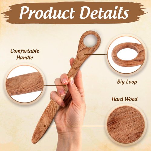 Vtuna Wooden Danish Dough Whisk, Bread Whisking Tool for Mixing Sourdough, Egg and Flour Mixer Whisk, Traditional Bread Baking Tools and Supplies.