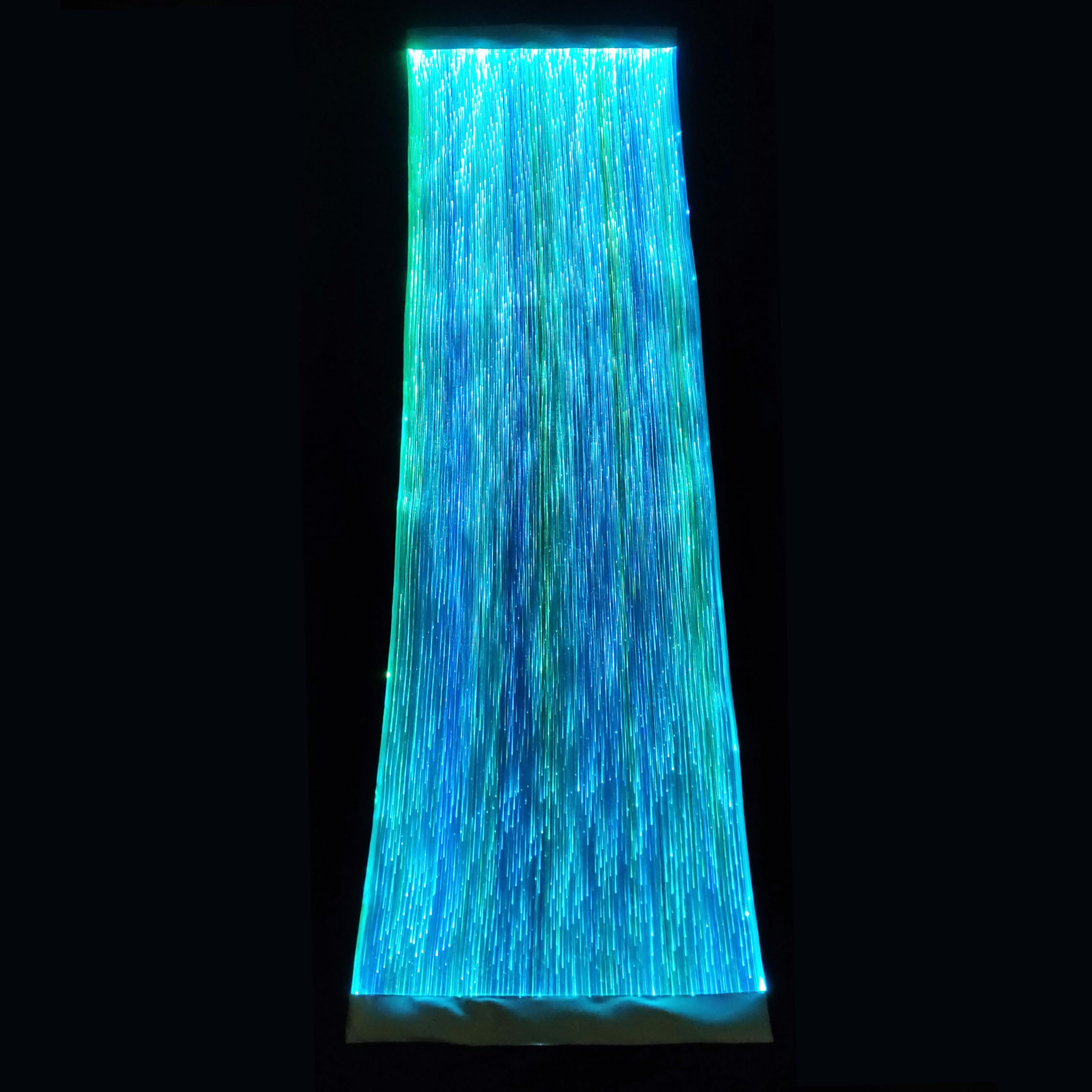 LED Light Up Coffee Table Runner - Fiber Optic Fabric Table Cloth Cover for Party Wedding Halloween Christmas (Black Fabric)