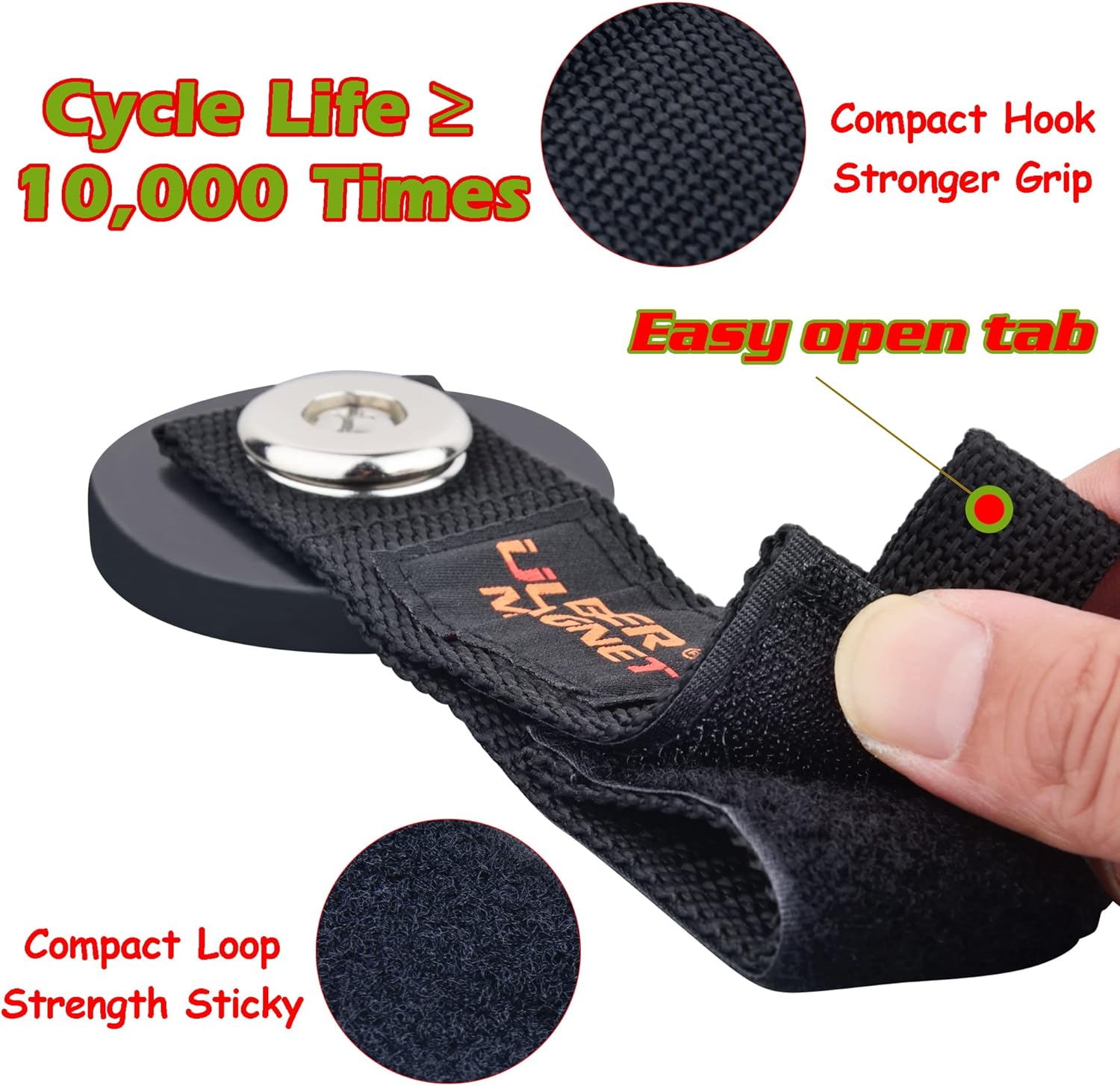 ULIBERMAGNET Strong Magnetic Storage Straps - Heavy Duty Organizer for Garage & Workshop | 2 Pack