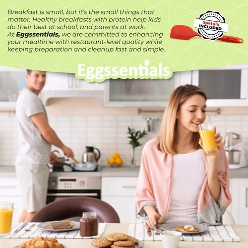 Eggssentials Poached Egg Maker Stainless Steel Egg Poacher Pan Food Grade Safe PFOA Free with Spatula