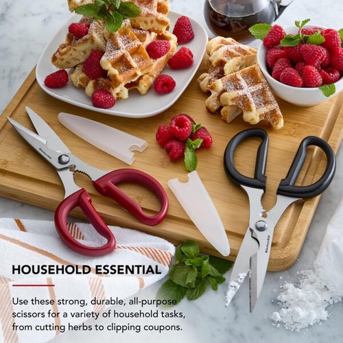 KitchenAid Multipurpose Shear Set - Versatile Scissors with Nutcracker & Bottle Opener | Ergonomic Handles, 2-Piece