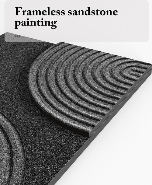 Azartslr 3D Abstract Textured Wall Art - Modern Black & Beige Sandstone Decor | 3-Piece Minimalist Set for Living Room & Bedroom