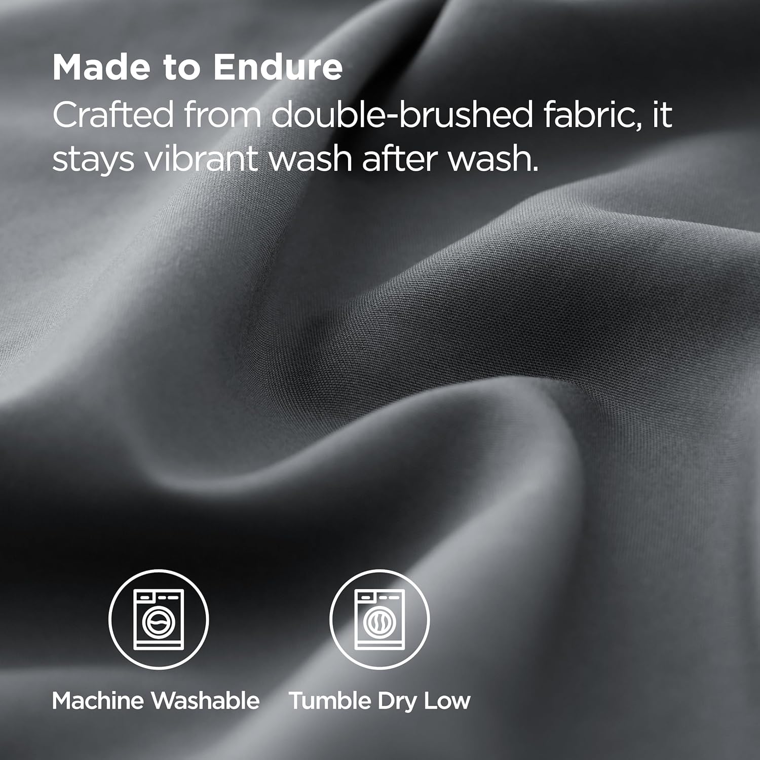Bedsure Pillow Cases - Super Soft Dark Grey Brushed Microfiber Set of 2 | Standard Size 20x26 Inches