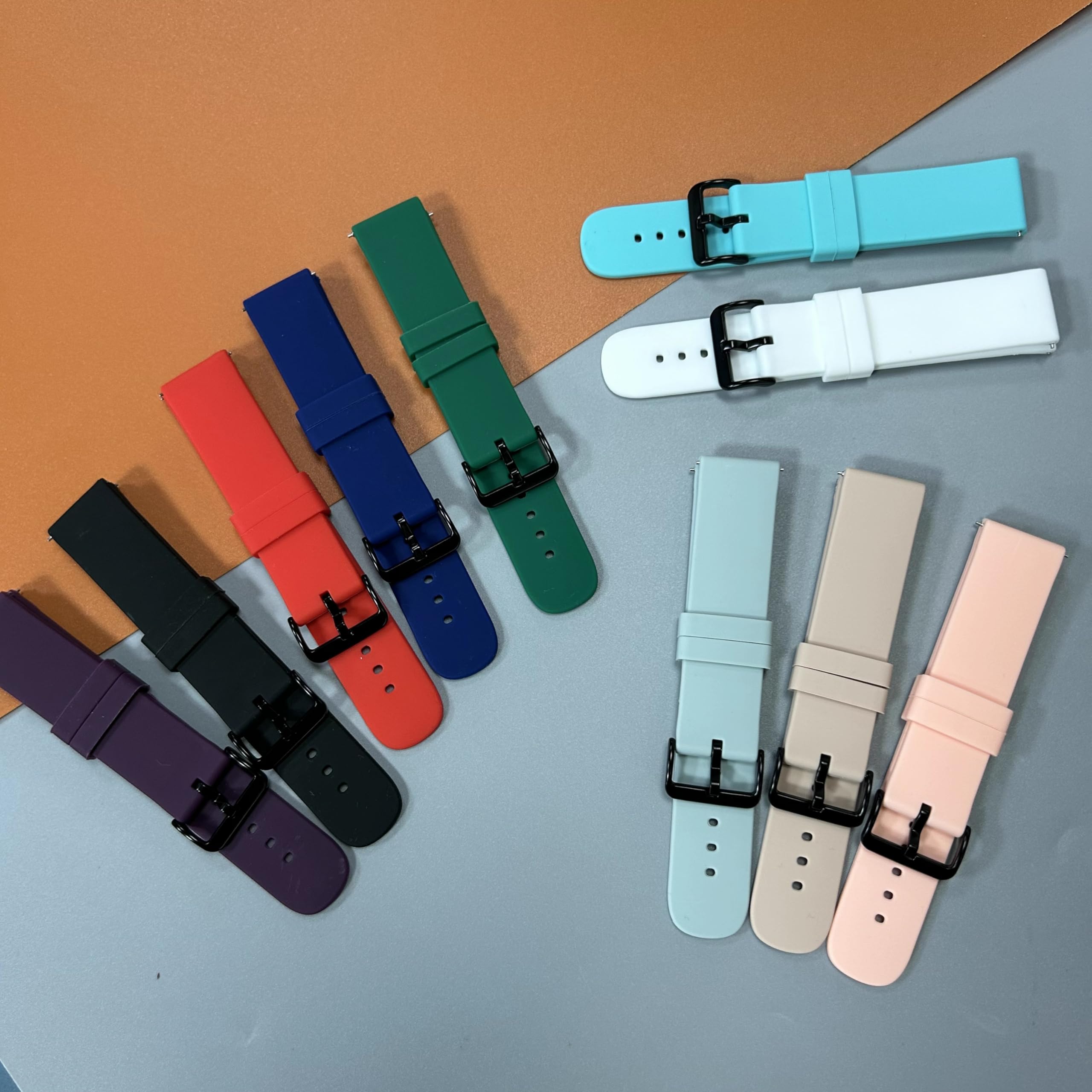 RuenTech Compatible with FITVII HM57 H56 Smart Watch Bands Women&Men, Replacement Silicone Straps Waterproof Wristbands for FITVII HM57 H56 Smartwatch (10-Pack)